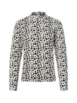 Marie Lund Damska koszulka z długim rękawem Kobiety Bawełna biały wzorzysty,