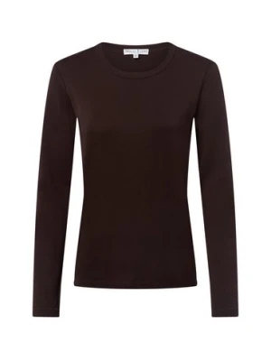 Marie Lund Damska koszulka z długim rękawem Kobiety Bawełna brązowy jednolity,