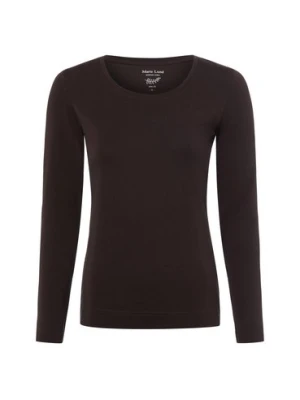Marie Lund Damska koszulka z długim rękawem Kobiety Dżersej brązowy jednolity,