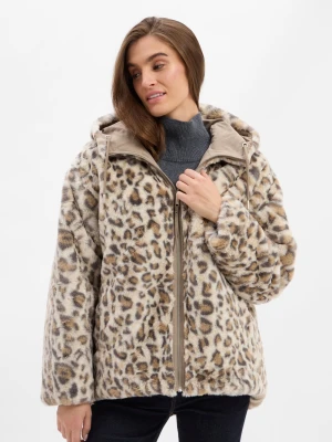 Marie Lund Damska kurtka dwustronna Kobiety Sztuczne włókno beżowy|wielokolorowy jednolity,