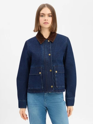 Marie Lund Damska kurtka dżinsowa Kobiety Bawełna niebieski jednolity,