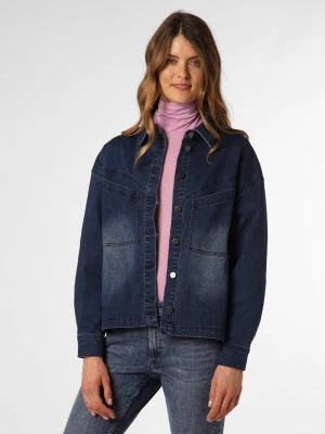Marie Lund Damska kurtka jeansowa Kobiety Bawełna niebieski wypukły wzór tkaniny,
