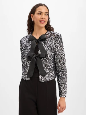 Marie Lund Damska kurtka z cekinami Kobiety srebrny jednolity,