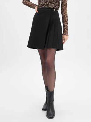 Marie Lund Damska spódnica kopertowa z zawartością wełny Kobiety czarny jednolity,