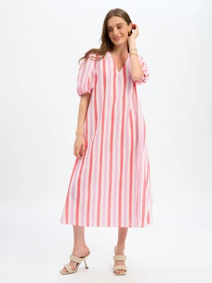 Marie Lund sukienka maxi Kobiety Bawełna (100%) wyrazisty róż,