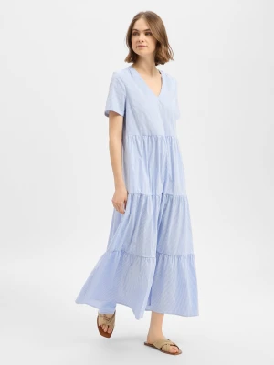 Marie Lund Damska sukienka maxi Kobiety Bawełna niebieski,