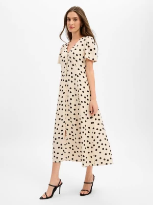 Marie Lund sukienka maxi Kobiety wiskoza (100%) beżowy,