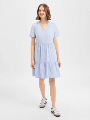 Marie Lund Damska sukienka midi Kobiety Bawełna niebieski,