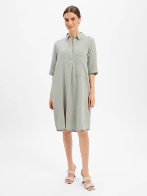 Marie Lund sukienka muślinowa Kobiety Bawełna (100%) zielony,
