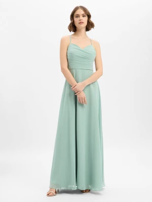 Marie Lund Damska sukienka wieczorowa Kobiety Sztuczne włókno zielony jednolity,