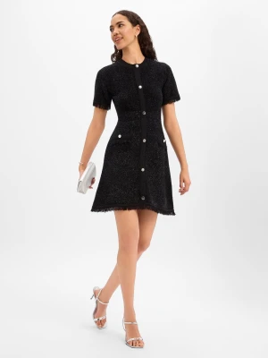 Marie Lund Damska sukienka z dzianiny Kobiety czarny jednolity,
