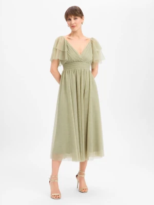 Marie Lund Damska tiulowa sukienka Kobiety zielony,