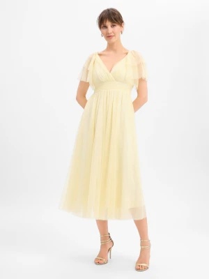 Marie Lund Damska tiulowa sukienka Kobiety żółty,