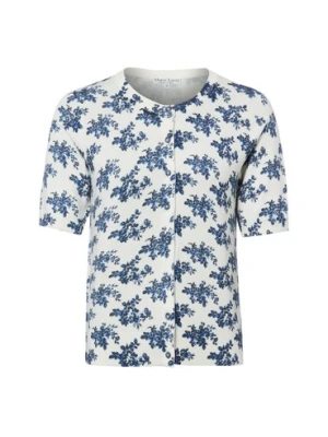 Marie Lund Damski kardigan z krótkim rękawem Kobiety wiskoza biały|niebieski,