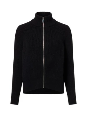 Marie Lund Damski kardigan z wełną i alpaką Kobiety Sztuczne włókno czarny jednolity,