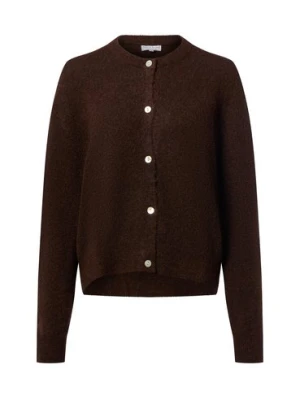 Marie Lund Damski kardigan z zawartością wełny i moheru Kobiety brązowy jednolity, XS/S