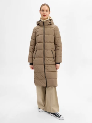 Marie Lund Damski płaszcz funkcjonalny Kobiety brązowy|szary jednolity,