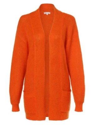 Marie Lund Damski płaszcz z dzianiny z zawartością moheru Kobiety Wełna pomarańczowy jednolity,