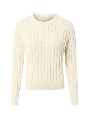 Marie Lund Damski sweter bawełniany Kobiety Bawełna biały jednolity,