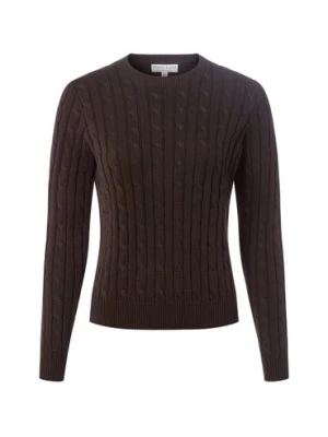 Marie Lund Damski sweter bawełniany Kobiety Bawełna brązowy jednolity,