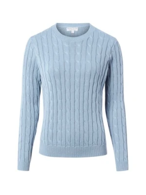 Marie Lund Damski sweter bawełniany Kobiety Bawełna niebieski jednolity,