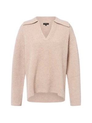 Marie Lund Damski sweter z dzianiny wykonany z wełny merynosów Kobiety Wełna merino brązowy marmurkowy,