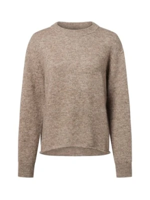 Marie Lund Damski sweter z dzianiny z zawartością wełny i alpaki Kobiety brązowy marmurkowy,