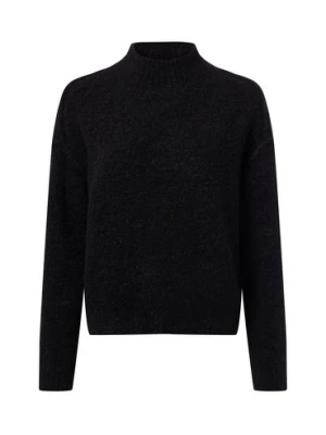 Marie Lund Damski sweter z dzianiny z zawartością wełny Kobiety czarny jednolity,