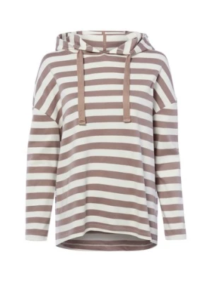 Marie Lund Damski sweter z kapturem Kobiety Bawełna (100%) brązowy|biały w paski,