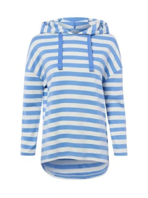 Marie Lund Damski sweter z kapturem Kobiety Bawełna (100%) niebieski|biały w paski,