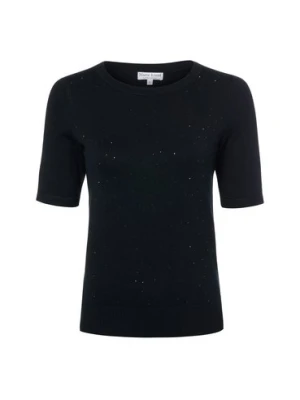 Marie Lund Damski sweter z krótkim rękawem Kobiety wiskoza czarny jednolity,
