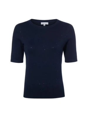 Marie Lund Damski sweter z krótkim rękawem Kobiety wiskoza niebieski jednolity,