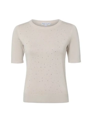 Marie Lund Damski sweter z krótkim rękawem Kobiety wiskoza szary|beżowy jednolity,