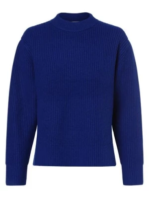 Marie Lund Damski sweter z wełny merino Kobiety Wełna merino niebieski jednolity,
