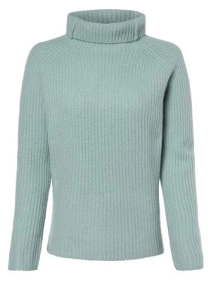 Marie Lund Damski sweter z wełny merino Kobiety Wełna niebieski jednolity,