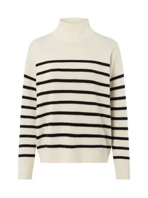 Marie Lund Damski sweter z wełny merynosów Kobiety Wełna merino biały w paski,