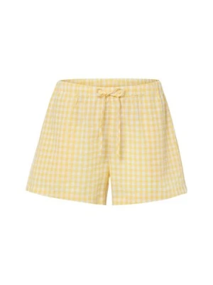 Marie Lund Damskie spodenki od piżamy Kobiety Bawełna biały|różowy w kratkę,