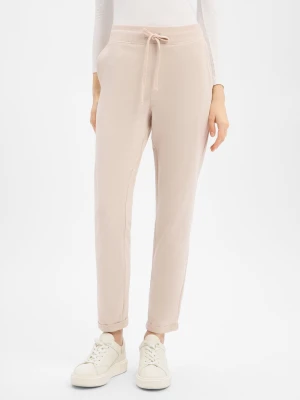 Marie Lund Damskie spodnie dresowe Kobiety Bawełna beżowy jednolity,