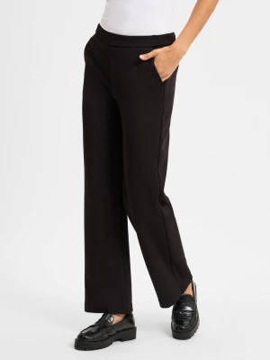 Marie Lund Damskie spodnie materiałowe Kobiety Bawełna czarny jednolity,