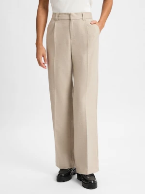 Marie Lund Damskie spodnie materiałowe Kobiety Sztuczne włókno beżowy marmurkowy,