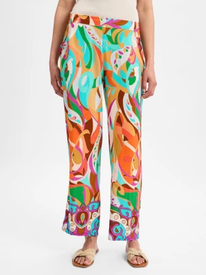 Marie Lund Damskie spodnie materiałowe Kobiety wiskoza pomarańczowy|wielokolorowy wzorzysty,