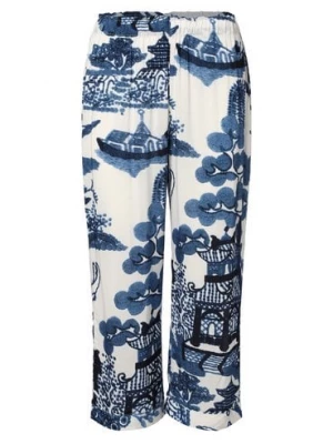 Marie Lund Damskie spodnie od piżamy Kobiety wiskoza niebieski wzorzysty,