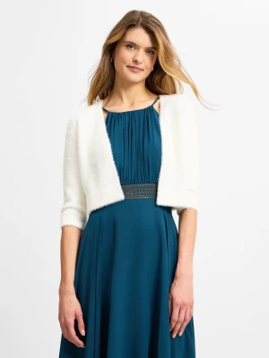 Marie Lund Dzianinowe wdzianko Kobiety Sztuczne włókno biały jednolity,