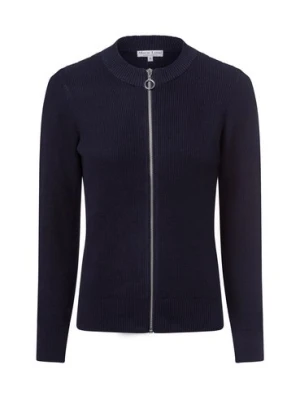 Marie Lund Kardigan damski Kobiety dzianina grubo tkana niebieski jednolity,