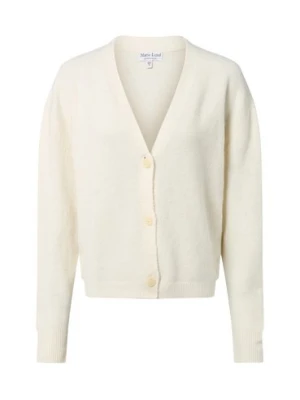Marie Lund Kardigan damski z zawartością wełny Kobiety biały jednolity, XS/S