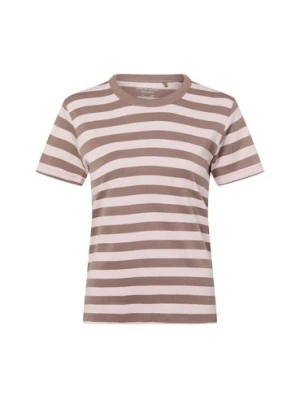 Marie Lund Koszulka damska Kobiety Bawełna brązowy|różowy w paski,