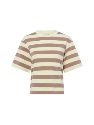 Marie Lund Koszulka damska Kobiety Bawełna brązowy w paski,