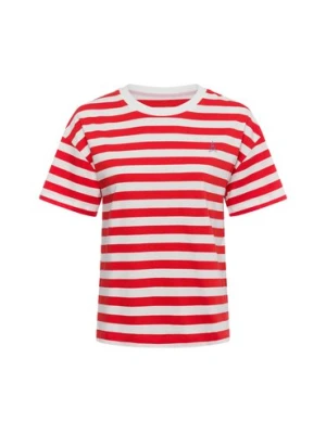 Marie Lund Koszulka damska Kobiety Bawełna czerwony w paski,