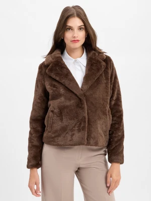 Marie Lund Kurtka damska Kobiety Sztuczne włókno brązowy jednolity,