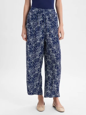 Marie Lund Letnie spodnie Kobiety wiskoza niebieski wzorzysty,